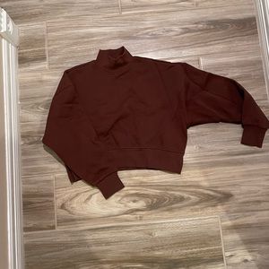 Forever 21 Brown Baggy Cropped Turtleneck Sweater